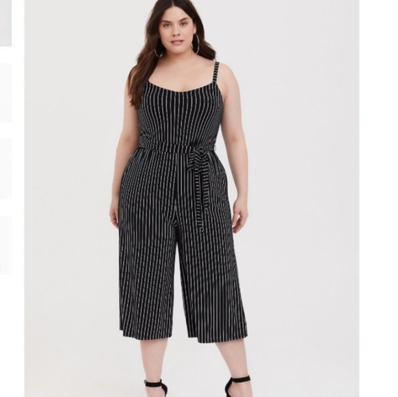 Striped Sleeveless Jumpsuit Pantsuit 3x 